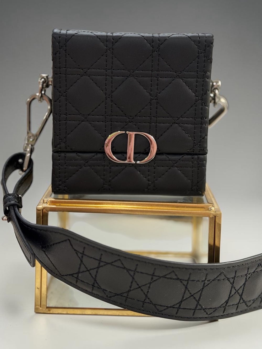 CHRISTIAN DIOR GWP Vegan Mini Lipstick Vanity Case With Strap - Black NWOT